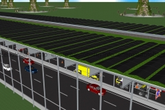 Schema: Photovoltaik-Anlage über der Autobahn