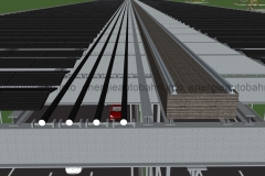 Schema: Darstellung exemplarischer Verlegung der HGÜ-Kabel auf T-Konstruktion