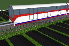 Schema: Elektrische Versorgungsbahn und Pflanzstreifen für Insekten