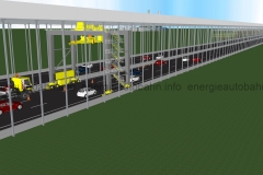 Schema: Bau- oder Wartungsmaßnahme an T-Konstruktion während Fahrbetrieb