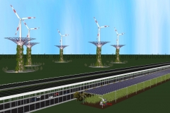 Schema: Energieautobahn aus der Vogelperspektive