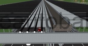 Schema: Darstellung exemplarischer Verlegung der HGÜ-Kabel auf T-Konstruktion