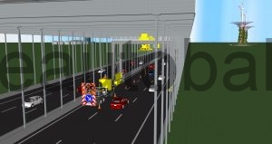 Schema: Baumaßnahme während Fahrbetrieb