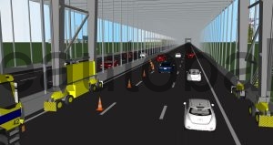 Schema: Baumaßnahme während Fahrbetrieb